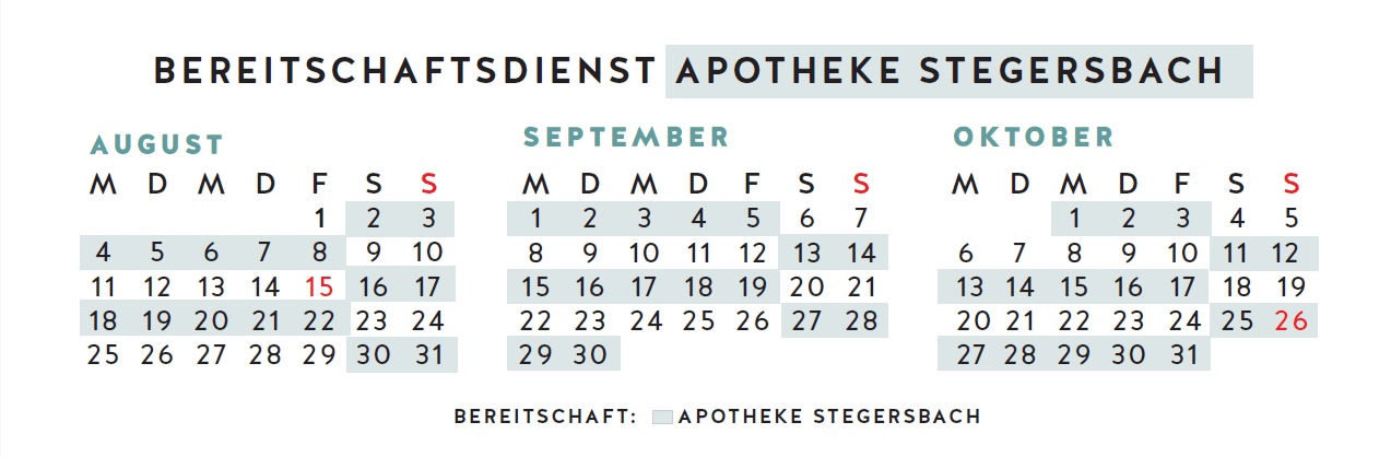 Bereitschaftskalendar Stegersbach
